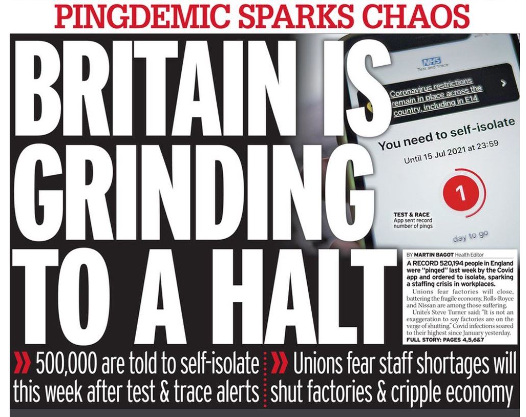 Pingdemic Daily Mirror 16-7-2021 - enlarge